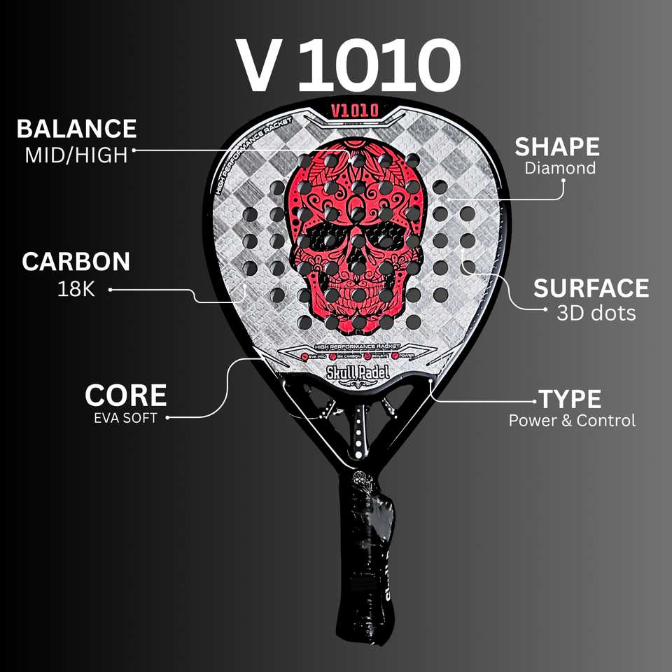 PADEL RACKET | V1010 RED BLACK 18K CARBON