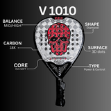PADEL RACKET | V1010 RED BLACK 18K CARBON