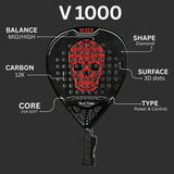 Padel Racket | V1010 RED BLACK 12K CARBON